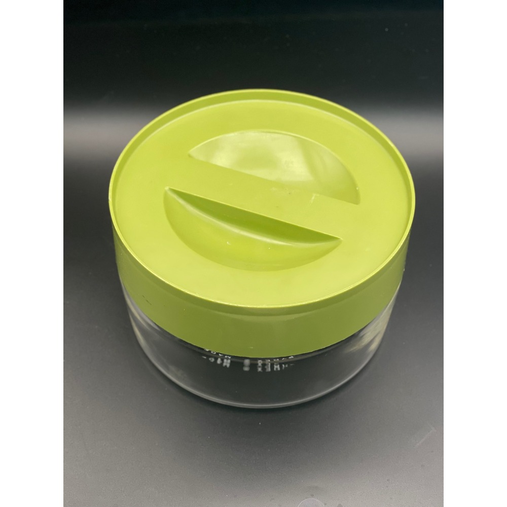 Pyrex Store N See Canister Vintage Glass Jar Avocado Green Lid 5 Inch Excellent - Picture 6 of 6